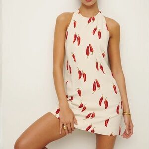 Reformation Avielle Halterneck Mini Dress Chili Pepper 🌶️ Sz 12